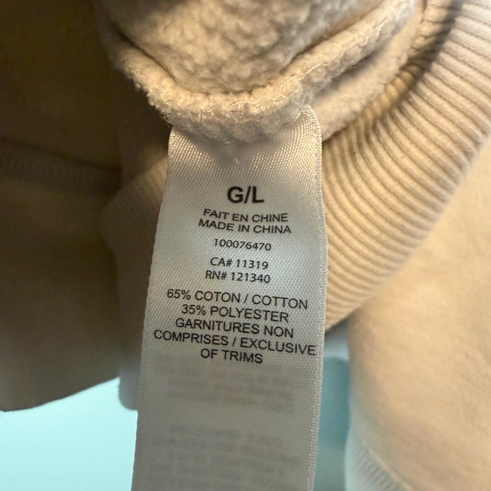 Garage Women’s Hooded Sweatshirt Beverly Hills Large Cream - Picture 5 of 5